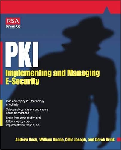 Pki Implementing Managing E Security Andrew Nash Bill - 