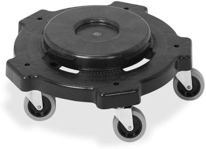 Wholesale CASE of 5 - Genuine Joe Trash Receptacle Round Dollies-Dolly, Gallon Round, f/32/44/55 Gal., Black