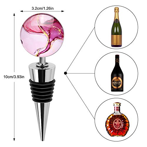 Soleebee-3-Pack-Decorative-Wine-Stoppers-Wine-Bottle-Stopper-with-Beautiful-Art-GlassBeverage-Bottle-Stoppers-For-Gifts-Bar-Holiday-Party-Wedding-Style-J