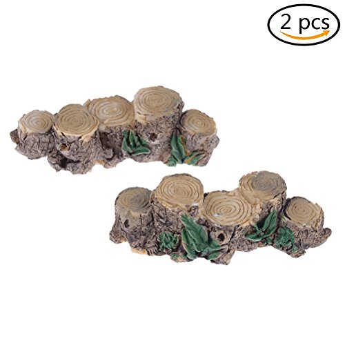 Welecom 2 Pcs Miniature Garden Fairy Ornament Miniature Tree Stump Bridge for Fairy Garden Terrarium Supplies and Accessories