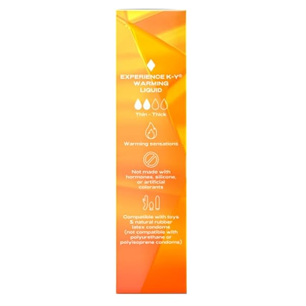 K-Y WARMING LUBE FOR SEX, SENSORIAL PERSONAL LUBRICANT LIQUID, NEW IMPROVED FORMULA COMPATIBLE WITH CONDOMS, 2.4 FL OZ