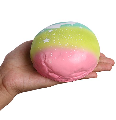 Anboor 3.7" Squishies Bun Three Color Gradients Printing Bread Starry Moonlight Slow Rising Jumbo Kawaii Scented Soft Squishies Toys Green - Thumbnail 2