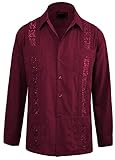 Guytalk Men's Cuban Guayabera Button-down Long Sleeve Shirt