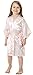 Joytton Girl's Satin Kimono Robe with Embroidered Flower Girl(6,Light Pink)
