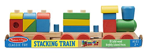 Melissa & Doug Stacking Train - Classic Wooden Toddler Toy (18 pcs)