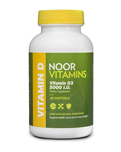 NoorVitamins Vitamin D3 5000 IU - 60 Softgels - Halal Vitamins