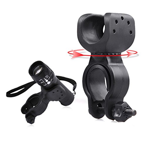 Dartphew Bike Accessories,2PCS 360°Rotation Durable Torch Clip Mount Bicycle Front Light Bracket Flashlight Holder for Outdoor Hiking Camping Hunting Fishing Cycling Running
