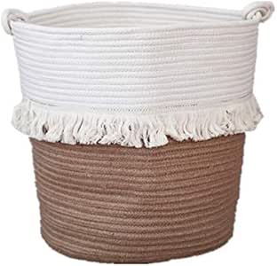 GTKY Cesta De Almacenamiento De Borla Tejida De Algodón, Cesta De