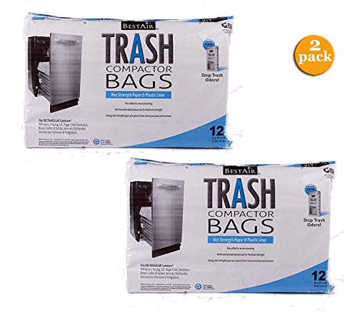 BestAir Trash Compactor Bags(16'' D. x 9'' W. x 17'' H,pack of 12) (Pack of 2)