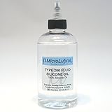 MicroLubrol 200 Fluid Pure Silicone Oil Polydimethylsiloxane (PDMS) 100 centistokes (cst) viscosity, 8oz Bottle