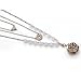 Rose Gold Rose Quartz Essential Oil Diffuser Necklace, Multi-Layer Chain 6mm Bead; Rose Gold 25mm Locket; 9 Colored Diffuser Pads, Velvet Bag (Rose Gold and Rose Quartz)