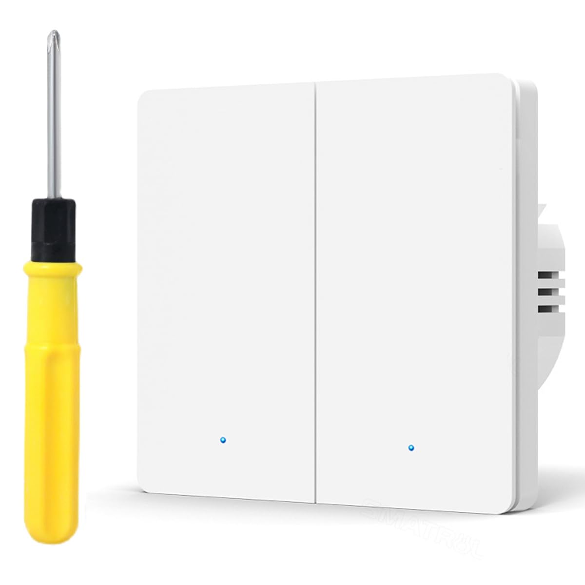 Acmerota Smart Wall Switch Remote Control Light Switch Smart WiFi Switch for Smart Home Devices Compatible with Alexa & Google Home, 2 Gang 1 Way No Neutral Double Rocker Requires Zigbee Gateway