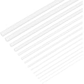 BENECREAT 48Pcs 7 Styles Round ABS Plastic Rod, Solid Acrylic Dowel Rods ABS Styrene Plastic Round Bar for DIY Model Material, Architectural Model Making, DIY Sand Table