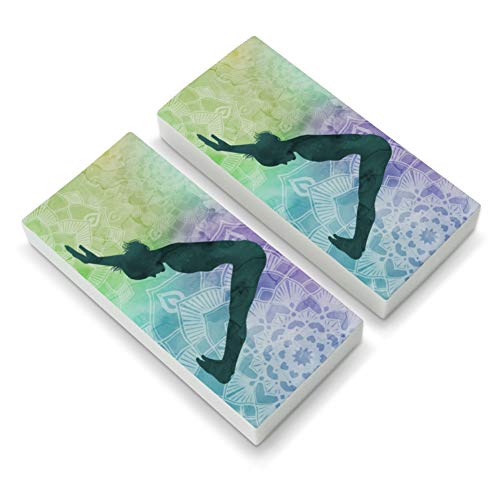 Downward-Facing Dog Yoga Pose Eraser Set of 2
