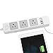 Sanchow Power Strip with 4 USB Ports and 3 Outlets Power Cord for Smartphone, Laptop, Tablet, Lamp and More