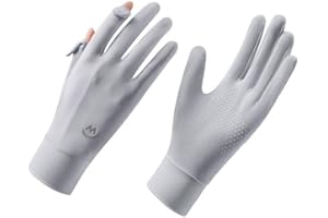 Women Mesh Sun Gloves Thin Ice Silk Summer Cool Sun Protection Full Finger Touchscreen Outdoor Gloves for Driving Cycling