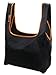 EcoJeannie 1 PK Ripstop Nylon Foldable Reusable Bag, Grocery Shopping Bag with Built-in Pouch, RB0005 (Black)