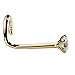 FreshTrends 1.5mm Cubic Zirconia 14K Yellow Gold Nose Ring Twist Screw - 20G