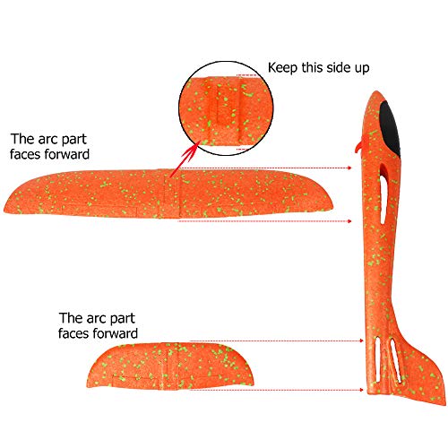 BooTaa 2 Pack Airplane Toy, 17.5" Large Throwing Foam Plane, Aeroplane Gliders, Flying Aircraft - Thumbnail 7