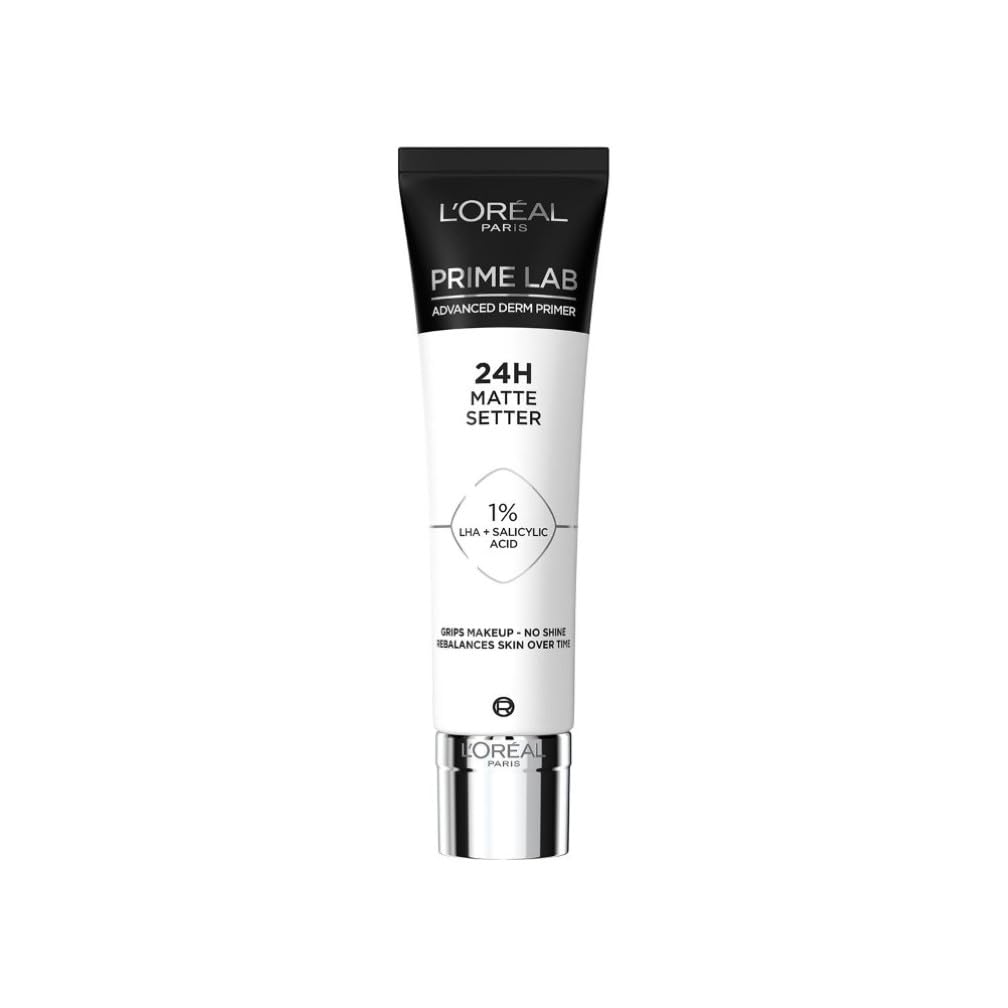 L'Oréal Paris Matte Setter Primer, Advanced Derm Primer, Reduces Shine For Up To 24 Hours, Extends Makeup Wear, Grips Makeup For A Long Lasting Matte Finish, 30ml
