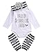 Baby Girls 3Pcs Outfit,Brand Sparking New Bodysuit,Leg Warmers and Headband (90(9-12M), White)
