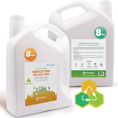 Wisesorb 8 LBS Indicating Silica Gel Beads (Orange to Green), Reusable Dessicant Dehumidifiers Desiccant Moisture Absorber