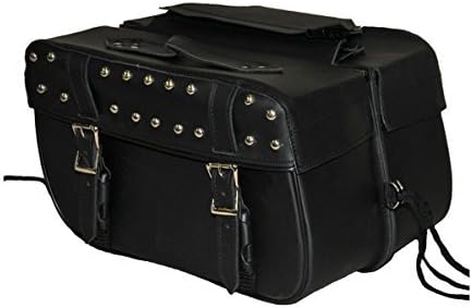 Throw Over Motorcycle Saddlebags Zip Off and Studded Fits most Cruiser Harley Davidson SD219