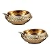 Hashcart Brass Diya for Puja Kuber Diya [ 10 Pc ] - Handmade Indian Brass Oil Lamp for Puja - Kutthu vilakku nilakku Deepam for Diwali Decorations - Diwali Gifts