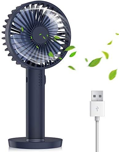 Nobebird Handheld Fan, Portable Electric Mini Desk Fan with Makeup Mirror Foldable Personal Fan USB Rechargeable Batteries Fan for for Home Office Outdoor Travel - 5 Speed