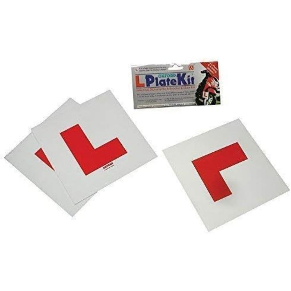 Oxford L plate Kit Oxford Motorcycle Scooter Kit Includes 2 Rigid & 1 Self-Adhesive L Plate OX170