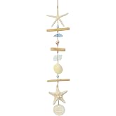 Coastal Wall Decor – Beach Wall Art Handcrafted with Driftwood,Starfish,Conch,Seaglass & Seashells, Ocean Nautical Wall Hangi
