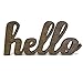 Wood Hello Cutout Sign Made of Birch Plywood Stained Dark Walnut