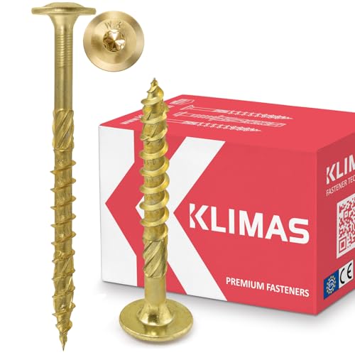 KLIMAS Flat Head Screws Wood Screws - Torx Screws (50 Pieces 8 x 300 mm TX40)