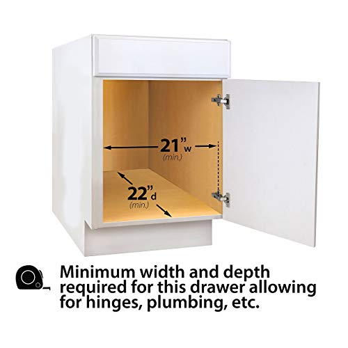 Lynk Professional Organizer and Pull Out Under Cabinet Sliding Shelf, 20" W x 21" D x 4" H, Chrome (Certified Refurbished) - Thumbnail 2
