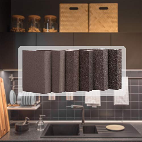 Wet Dry Sanding Sponge, Coarse/Medium/Fine 6 Different Specifications Sanding Blocks Assortment,36/60/80/120/180/220,Washable and Reusable,12 Pack