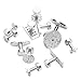12PCS Aluminum Alloy PDR Glue Puller Tabs Paintless Repair Tools for Car Body Dent Removal (Variety Pack of 6)