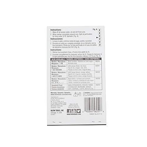 Klein Tools 56255 Wire MarkersHousehold Electric Panel W/Directory on