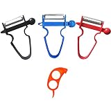 ComfoBee BPA FREE Vegetable Peelers - Julienne, Shred, Slice Fruit Vegetable Kitchen Starter Kit for Mom - Peel Anything In Seconds (Set of 3 + Orange Peeler)