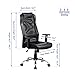 LCH Mesh Office Chair High-Back PU Leather Home Computer Desk Chair Executive Ergonomic Swivel Chair Padded Headrest Lumbar Support Adjustable Arms(Black)
