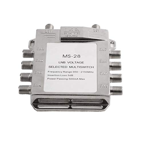 Dalkeyie Portable 2x8 JS-MS28 Satellite Signal Multiswitch LNB Voltage Selected Switch
