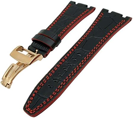 for Audemars 100% New 28 mm Genuine Leather Handmade Watch Band Strap + Silver Clasp for AP Watchband + Tools