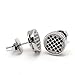 Tarsus Round Black Large Cubic Zirconia Stud Earrings for Men Women, 18k Gold Plated 10mm