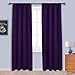 NICETOWN Blackout Draperies Curtains 84 Long - Easy Care Thermal Insulated Rod Pocket Blackout Curtains/Draperies for Patio Door - 1 Pair, Royal Purple, 42 inches Wx84 L