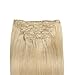 Bleach Blonde Double Weft Clip in Human Hair Extensions Full Head 14