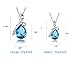 White Gold Plated Swarovski Crystal Elements Eternal Love Teardrop Pendant Necklace Fashion Jewelry for Women (Large Blue)