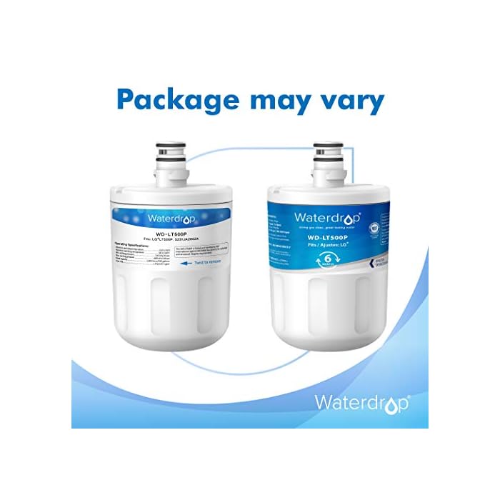 Waterdrop Refrigerator Water Filter, Compatible with LG LT500P