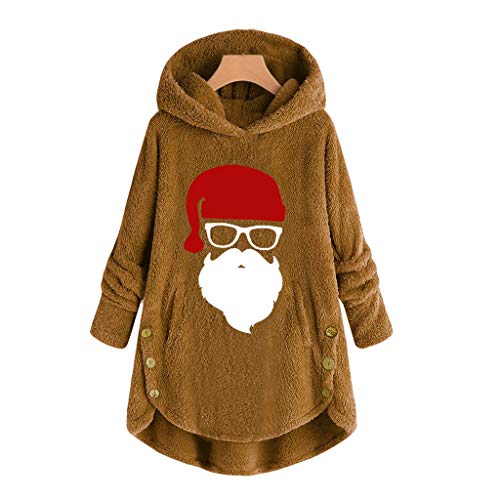 Sanyyanlsy Women's Long Sleeve Button Hoodie Coat Fluffy Plush Pullover Tops Loose Sweater Outwear Fashion Winter Wear D-Yellow