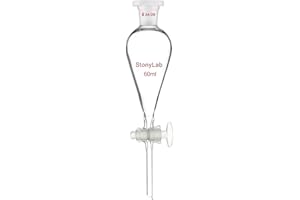 STONYLAB Separatory Funnel with Glass Stopcock Valve