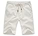 Our Precious Men's Linen and Cotton Casual Classic Fit Short White L