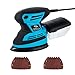 Mouse Detail Sander Tilswall 1.7A 200W 15000 OPM with 12pcs Sandpaper Pads (80 & 120 Grits), Dust Collection System For Tight Spaces Sanding in Home Decoration, DIY etc